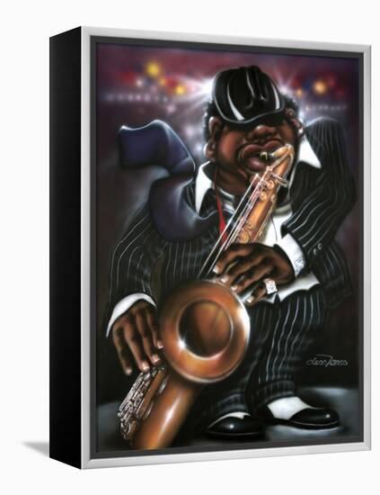 Jazzman Moe-Leonard Jones-Framed Stretched Canvas