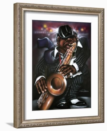 Jazzman Moe-Leonard Jones-Framed Art Print