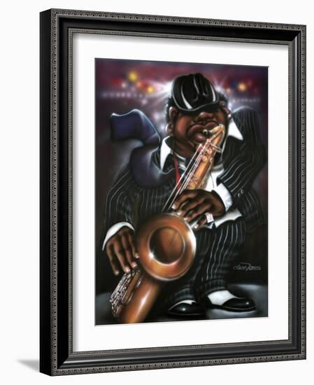 Jazzman Moe-Leonard Jones-Framed Art Print