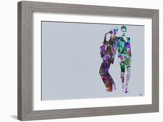 Jazzman Watercolor-NaxArt-Framed Art Print