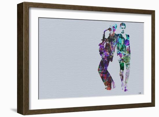 Jazzman Watercolor-NaxArt-Framed Art Print