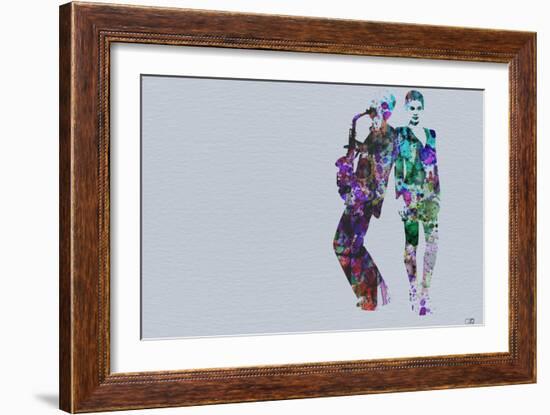 Jazzman Watercolor-NaxArt-Framed Art Print