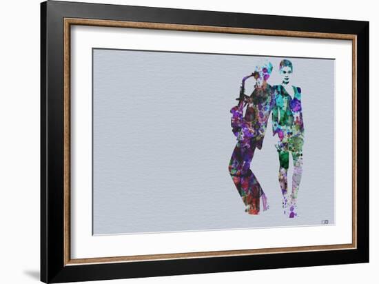 Jazzman Watercolor-NaxArt-Framed Art Print