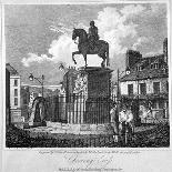 View of Charing Cross, Showing the Statue of King Charles I, Westminster, London, 1817-JC Varrall-Giclee Print