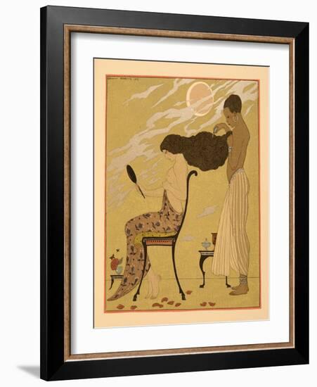 Je Chant Ma Chair & Ma Vie, Illustration from Les Chansons De Bilitis, by Pierre Louys, Pub. 1922 (-Georges Barbier-Framed Giclee Print