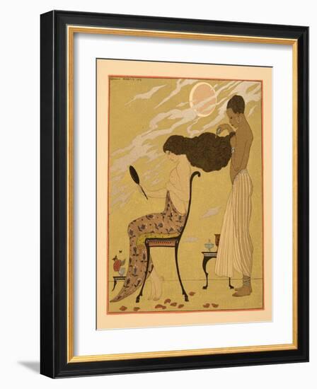 Je Chant Ma Chair & Ma Vie, Illustration from Les Chansons De Bilitis, by Pierre Louys, Pub. 1922 (-Georges Barbier-Framed Giclee Print