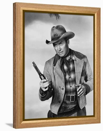 Je suis un aventurier THE FAR COUNTRY by AnthonyMann with James Stewart, 1955 (b/w photo)-null-Framed Stretched Canvas