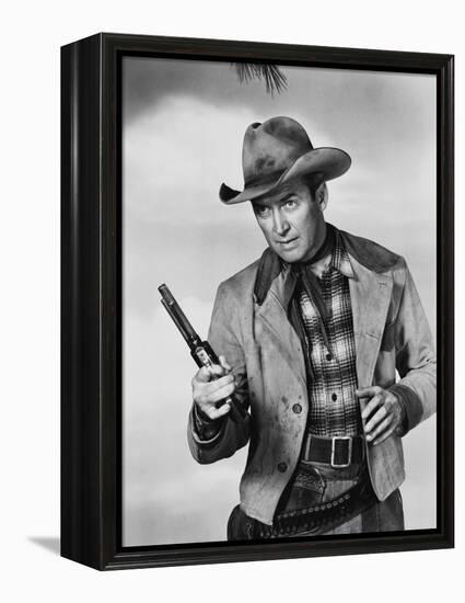 Je suis un aventurier THE FAR COUNTRY by AnthonyMann with James Stewart, 1955 (b/w photo)-null-Framed Stretched Canvas