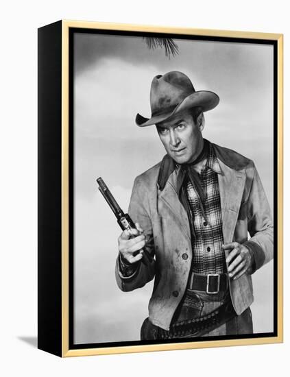 Je suis un aventurier THE FAR COUNTRY by AnthonyMann with James Stewart, 1955 (b/w photo)-null-Framed Stretched Canvas