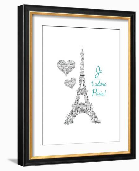 Je T'adore Paris Vintage-Marion De Lauzun-Framed Premium Giclee Print