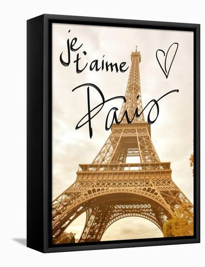 Je t'aime Paris-Emily Navas-Framed Stretched Canvas