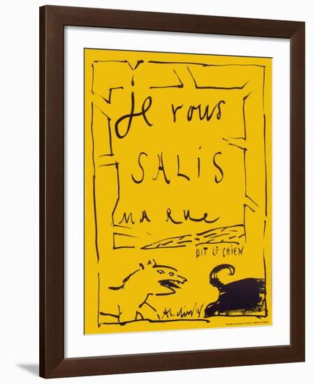 Je vous salis ma rue dit le chien-Pierre Alechinsky-Framed Collectable Print