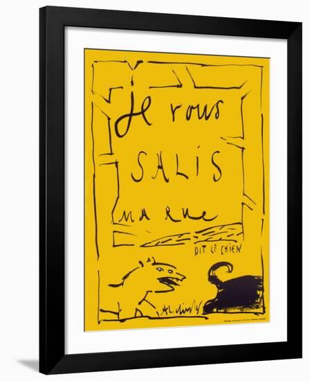 Je vous salis ma rue dit le chien-Pierre Alechinsky-Framed Collectable Print