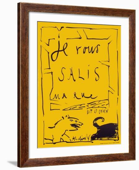 Je vous salis ma rue dit le chien-Pierre Alechinsky-Framed Collectable Print