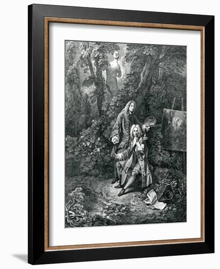 Jean Antoine Watteau and His Friend Monsieur De Julienne-Jean Antoine Watteau-Framed Giclee Print