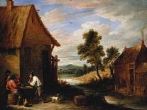 A River Landscape with Peasants Outside a Tavern-Jean B?raud-Giclee Print