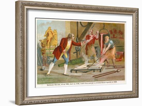 Jean-Balthazar Keller Casting the First Equestrian Statue in 1699-null-Framed Giclee Print