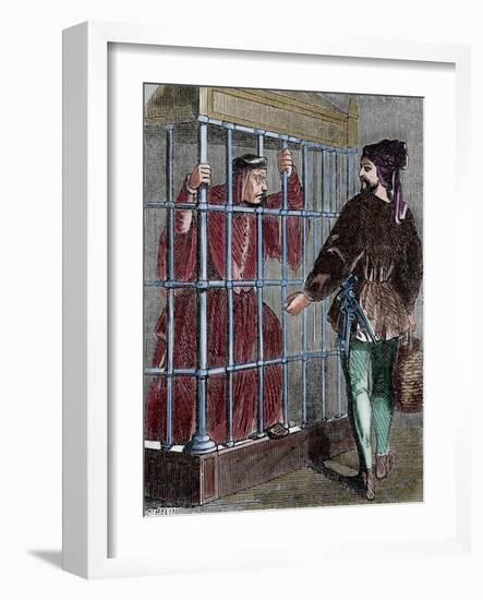 Jean Balue (1421-1491) Prisoner in the Castle of Loches-null-Framed Giclee Print