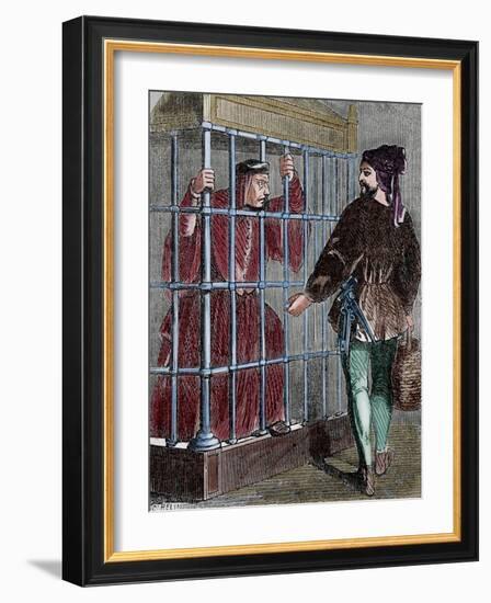 Jean Balue (1421-1491) Prisoner in the Castle of Loches-null-Framed Giclee Print