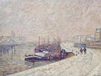 Barges in the Snow-Jean-Baptiste Armand Guillaumin-Framed Giclee Print