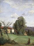 View of the Town and Cathedral of Mantes Through the Trees, Evening-Jean-Baptiste-Camille Corot-Giclee Print