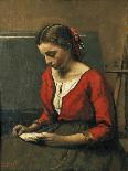 Girl Reading-Jean-Baptiste-Camille Corot-Giclee Print