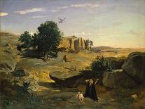 The Pond, Cowherd-Jean-Baptiste-Camille Corot-Giclee Print