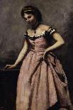Gypsy Woman With Tambourine-Jean-Baptiste-Camille Corot-Giclee Print