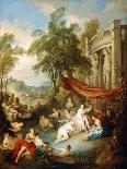 Nymphs Bathing at a Pool by a Loggia-Jean-Baptiste Camille Pater-Giclee Print