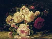 Pink and Yellow Roses-Jean Baptiste Claude Robie-Giclee Print