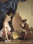 The Monkey Painter-Jean Baptiste Deshays De Colleville-Giclee Print