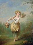 The Flower Girl-Jean-Baptiste Huet-Giclee Print