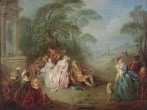 A Pastoral Concert, C.1725 (Oil on Panel)-Jean-Baptiste Joseph Pater-Giclee Print