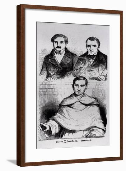 Jean-Baptiste Lacordaire, Fr. De Lamennais and F. Flocon-null-Framed Giclee Print