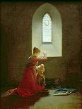 Genevieve of Brabant Baptising Her Son in Prison-Jean Baptiste Mallet-Giclee Print