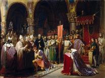 King Louis VII Takes the Standard at Saint-Denis-Jean-Baptiste Mauzaisse-Giclee Print