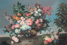 Flowers, Fruit with a Monkey and a Parrot-Jean-Baptiste Monnoyer-Giclee Print