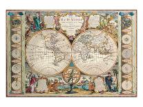 Antique Map, Mappe Monde, 1755-Jean-baptiste Nolin-Framed Art Print