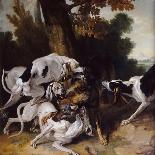La Retour De Chasse: a Hunting Dog Guarding Dead Game-Jean-Baptiste Oudry-Framed Giclee Print