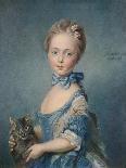A Girl with a Kitten, 1745-Jean-Baptiste Perronneau-Framed Giclee Print