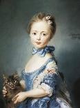 A Girl with a Kitten, 1745-Jean-Baptiste Perronneau-Framed Premier Image Canvas