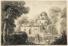 Landscape with a Cottage and Peasants, C. 1770-Jean Baptiste Pillement-Giclee Print
