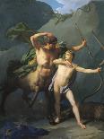Education of Achilles by Chiron-Jean-Baptiste Regnault-Framed Art Print