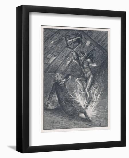 Jean-Baptiste Vianney, The Saintly Cure d'Ars is Harassed Almost Every Night by a Grapin-null-Framed Premium Giclee Print