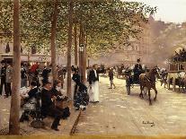 Boulevard Des Capucines at the Site of Theater Du Vaudeville, 1889-Jean Béraud-Giclee Print