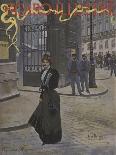 Exit of the Workers from the Paquin House Rue De La Paix (Place Vendome with the Column). Painting-Jean Beraud-Giclee Print