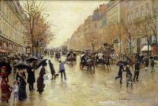 Boulevard Poissoniere in the Rain, circa 1885-Jean Béraud-Giclee Print
