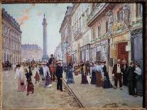 Paris, Rue du Havre, by Jean Beraud, 1882, French painting,-Jean Beraud-Framed Stretched Canvas