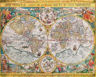 Stereographic World Map of the Eastern and Western Hemispheres-Jean Boisseau-Art Print