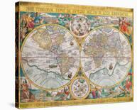 Antique Map, Orbis Terrarum, 1636-Jean Boisseau-Framed Art Print